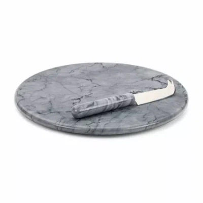 Rsvp International Marble Cheese Board With Knife In Gray