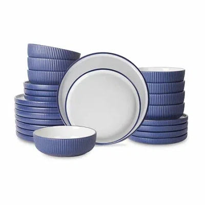 Christian Siriano New York Laro 24-pc. Stoneware Dinnerware Set In Blue