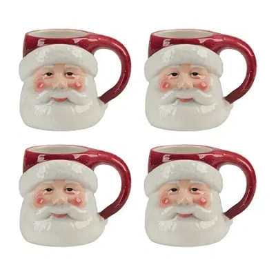 Certified International Santa's Secret 4-pc. Coffee Mug In Blue