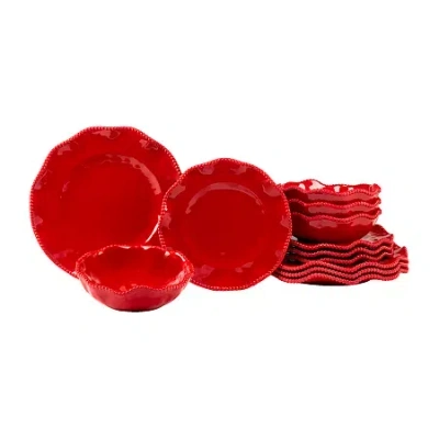 Certified International Perlette 12-pc. Melamine Dinnerware Set In Red