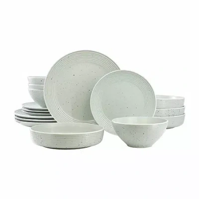 Elama Emilia 16-pc. Stoneware Dinnerware Set In Green