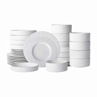 Christian Siriano New York Lusso 32-pc. Stoneware Dinnerware Set In White