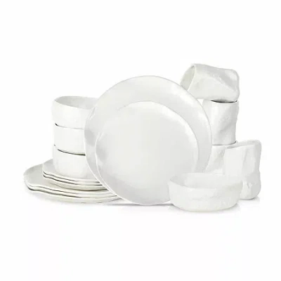 Stone By Mercer Project Atik 16-pc. Stoneware Dinnerware Set In White
