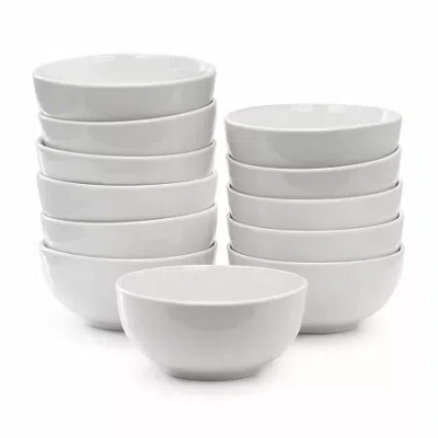 Elama Professional Kitchen 12-pc. Stoneware Salad Bowl In White