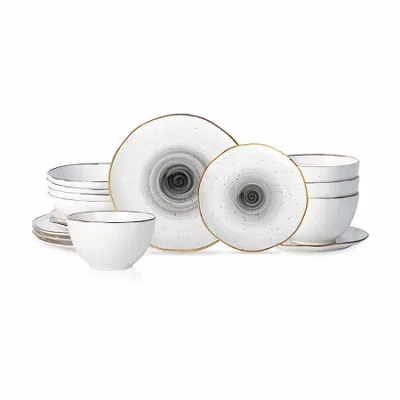 Christian Siriano New York Luna 16-pc. Porcelain Dinnerware Set In Black