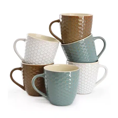 Elama Honey Bee Assorted 6-pc. Geometric Coffee Mug In Multi