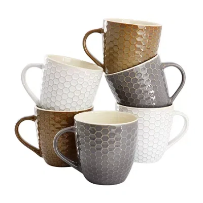 Elama Honeycomb Assorted 6-pc. Geometric Coffee Mug In Multi