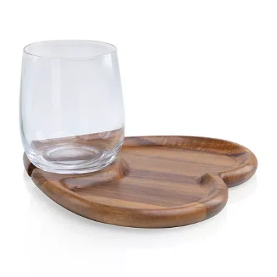 Picnic Time Wood Appetizer Plate In Brown