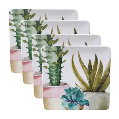 Certified International Cactus Verde 4-pc. Earthenware Dinner Plate In Green