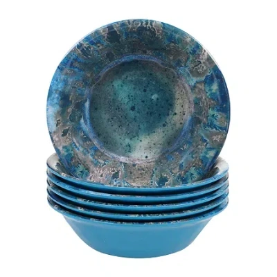 Certified International Radiance 6-pc. Melamine Ice Cream Bowl In Blue
