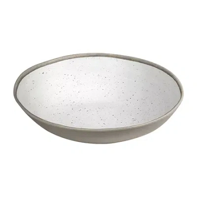 Tarhong Retreat Pottery Bamboo Serving Bowl In White