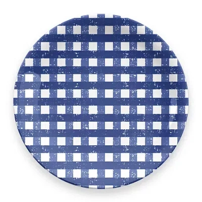 Tarhong Homemade Gingham 4-pc. Melamine Dinner Plate In Blue