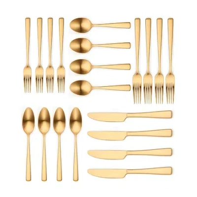 Ornative Adila 20-pc. Flatware Set In Gold