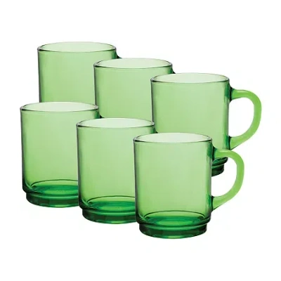 Duralex Versailles 6-pc. 8oz. Coffee Mug Set In Green