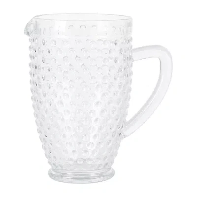 Martha Stewart Chauncey Hobnail Glass Serving Pitcher In Transparent