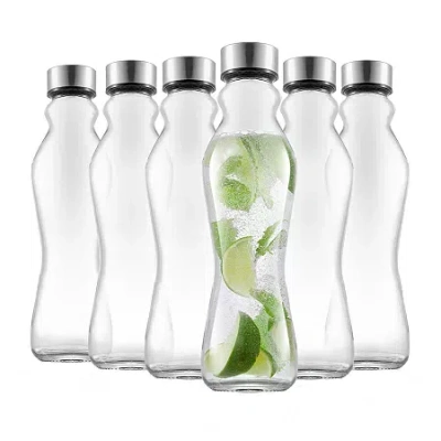 Joyjolt Spring Glass 6-pc. Water Bottles In White