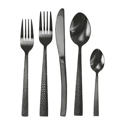 Megachef Baily 20-pc. 18/10 Stainless Steel Flatware Set In Black