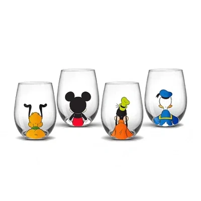 Joyjolt Disney Squad 4-pc. Wine Glass In White