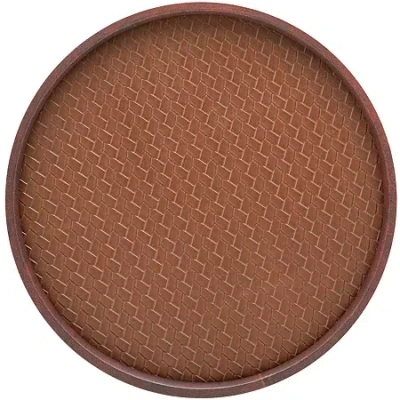 Kraftware San Remo 14" Round Plastic Serving Tray In Brown