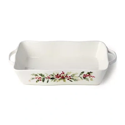 Certified International Holly And Vines 16" Baking Dish In White