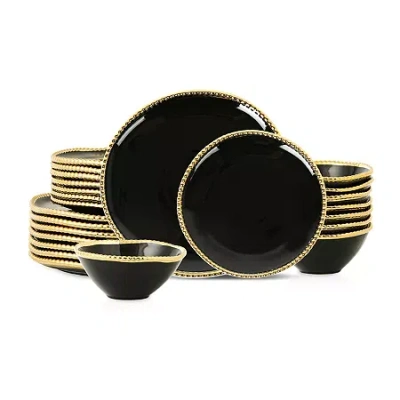 Christian Siriano New York Akoya Porcelain Dinnerware Set In Black