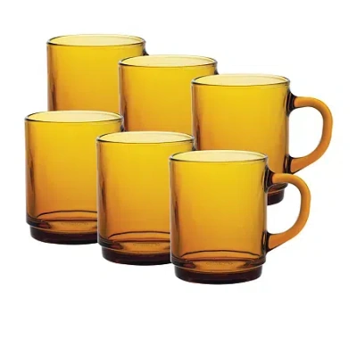 Duralex Versailles 6-pc. 8oz. Coffee Mug Set In Orange