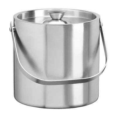 Kraftware Stainless Steel 3-qt. Doublewall Linea Ice Bucket In Silver