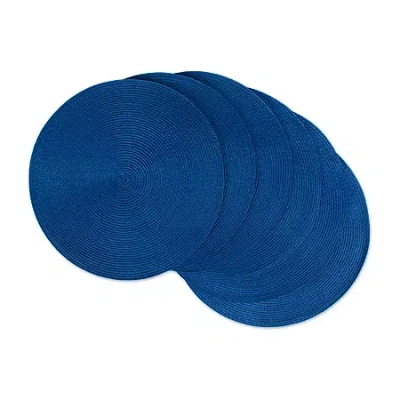 Design Imports Round Woven 6-pc. Placemat In Blue