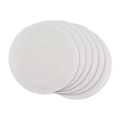 Design Imports Round Woven 6-pc. Placemat In White