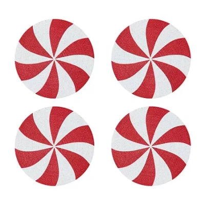 Avanti Peppermint Holiday Round 4-pc. Placemat In Sand
