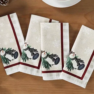 Avanti Country Snowman 4-pc. Napkins In Sand