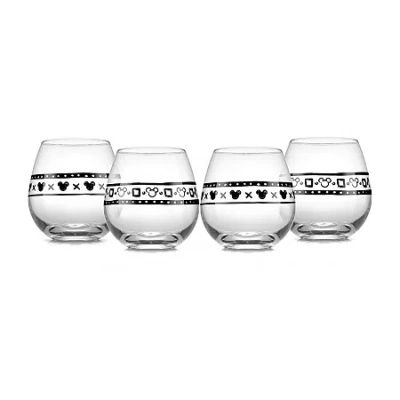 Joyjolt Geo Picnic 4-pc. Drinkware Set In White