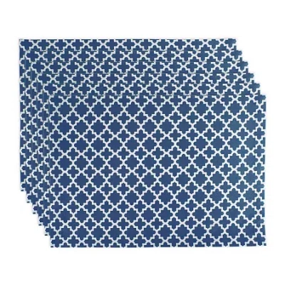 Design Imports Nautical Blue Lattice 6-pc. Placemats In Blue