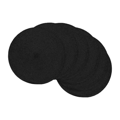 Design Imports Round Woven 6-pc. Placemat In Black