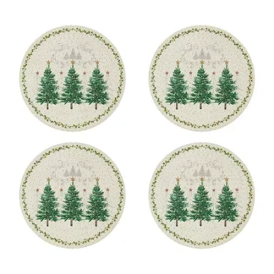 Avanti Trees Holiday Round 4-pc. Placemat In Sand