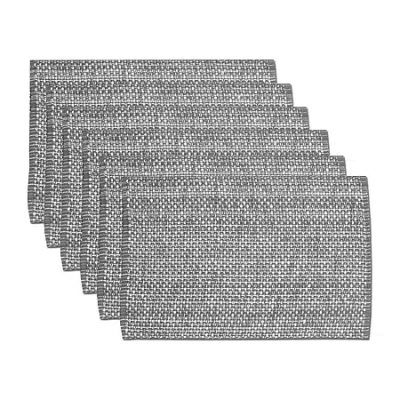 Sweet Home Collection Two Tone 100% Cotton Woven 6-pc. Placemat In Gray