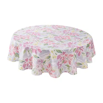 Izod Catalina Round Tablecloth In Pink