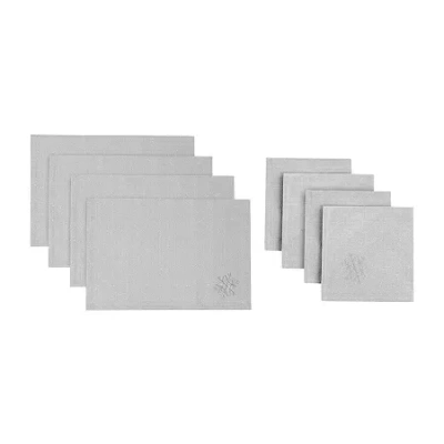 Avanti Shimmer 8-pc. Placemat & Napkin In Silver