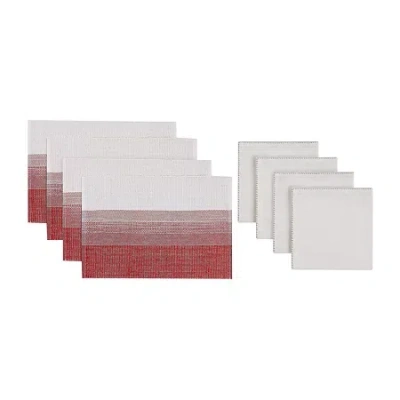 Avanti Ombre 8-pc. Placemat & Napkin Sets In Red