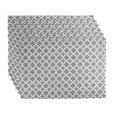 Design Imports Gray Lattice 6-pc. Placemats In Gray