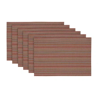 Design Imports Tango Red Stripe 6-pc. Placemats In Red