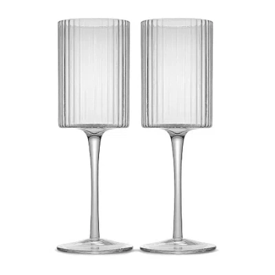 Joyjolt Elle White Wine 2-pc. Wine Glass In White