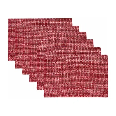 Sweet Home Collection Two Tone 100% Cotton Woven 6-pc. Placemat In Red