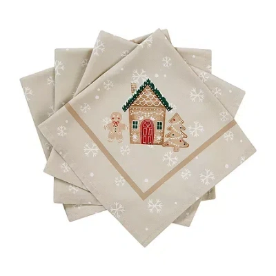 Avanti Gingerbread Village 4-pc Napkin In Sand