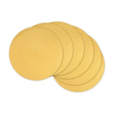 Design Imports Round Woven 6-pc. Placemat In Yellow