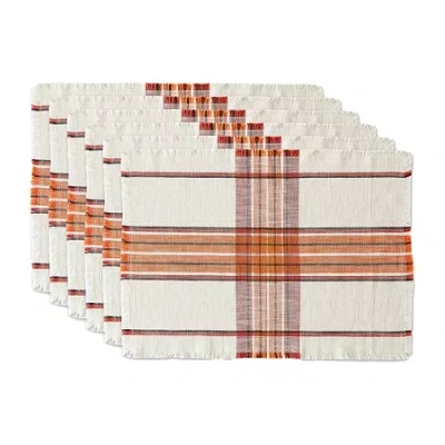 Design Imports Pumpkin Spice Plaid 6-pc. Placemat In Orange