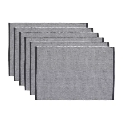 Design Imports Chambray Fine Ribbed 6-pc. Placemat In Gray