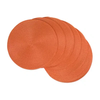 Design Imports Round Woven 6-pc. Placemat In Orange