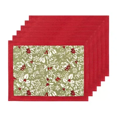 Couleur Nature Baies De Houx 6-pc. Placemat In Red