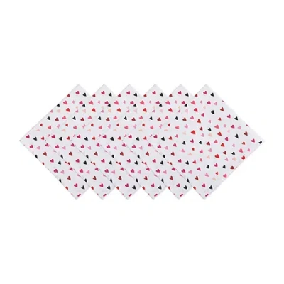 Design Imports Confetti Hearts Print 6-pc. Napkins In Pink